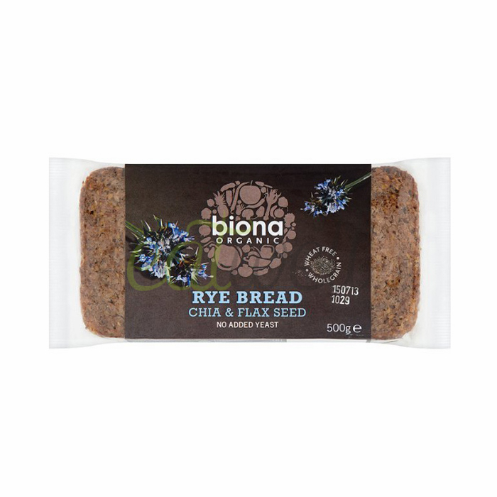 BIONA RYE BREAD CHIA & FLAX ORGANIC 500G Eat Well